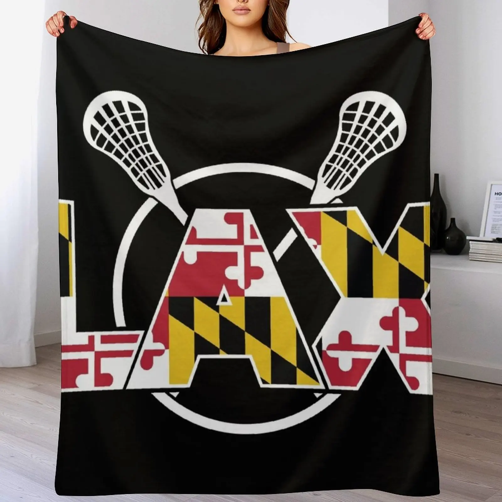 

Maryland Lacrosse Throw Blanket Plush Soft Plush Plaid Hairys Soft Blankets
