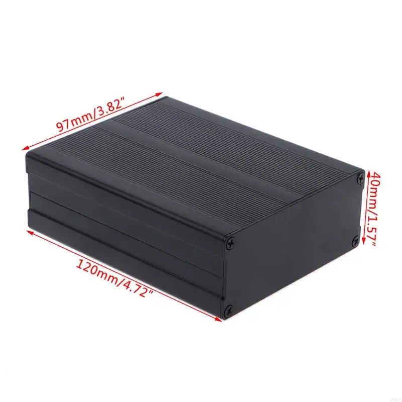 R66a الألومنيوم مربع العلبة DIY المشروع الإلكترونية الأداة الأسود للحالة 120x97x4