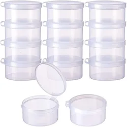 12 Pack Round Clear Plastic Bead Storage Containers Box Case with Flip-Up Lids for ItemsPillsHerbsTiny BeadJewerlry Findings