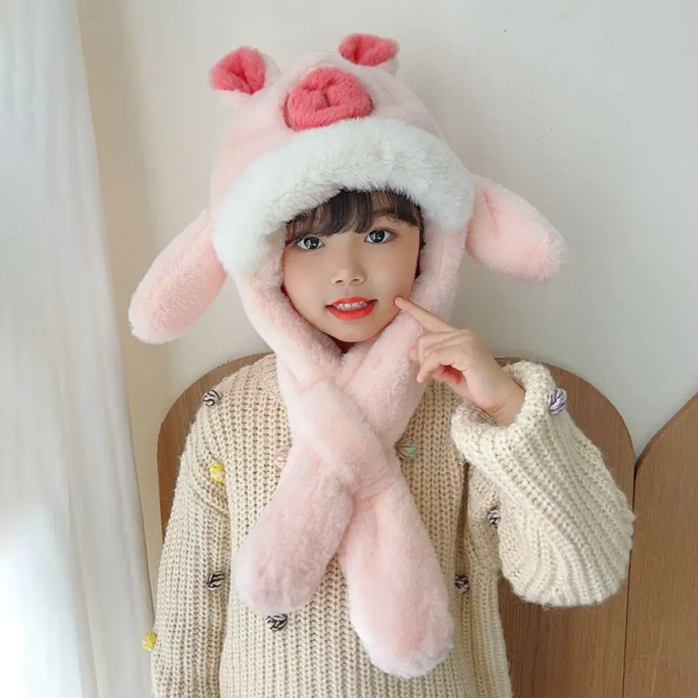 Chapeau de Protection des oreilles créatif pour enfants, oreilles mobiles amusantes, chapeau chaud d'hiver intégré, mignon Capybara, écharpe à capuche