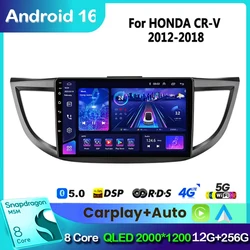 Android 16 Car Radio for Honda CRV 2012 2013 2014 2015 CR-V Car Multimedia Stereo Video Audio Autoradio GPS Player Carplay 2DIN