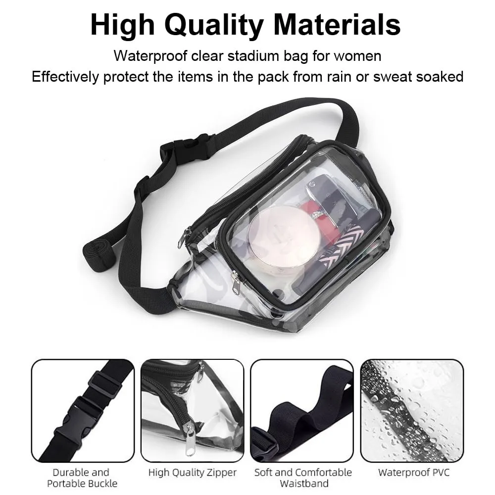 Clear Fanny Pack Transparent PVC Multi Color Adjustable Belt Bag Waterproof Hands Free Stadium Approved Concerts Women Girls Gym view 6