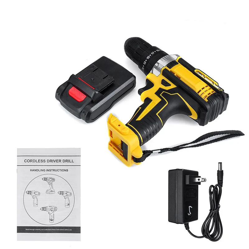 Wireless Drill Set Rechargeable Drill Selectric Screwdriver Tools Professional Adapter Dual Speed Belt Impact Hardware Products