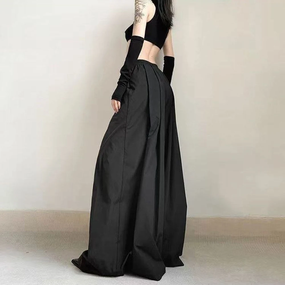 XS-5XL Summer New Men's Solid Color Skirt Pants Unisex American Retro Fashion Trend High Street Loose Casual Niche Men's Bottoms