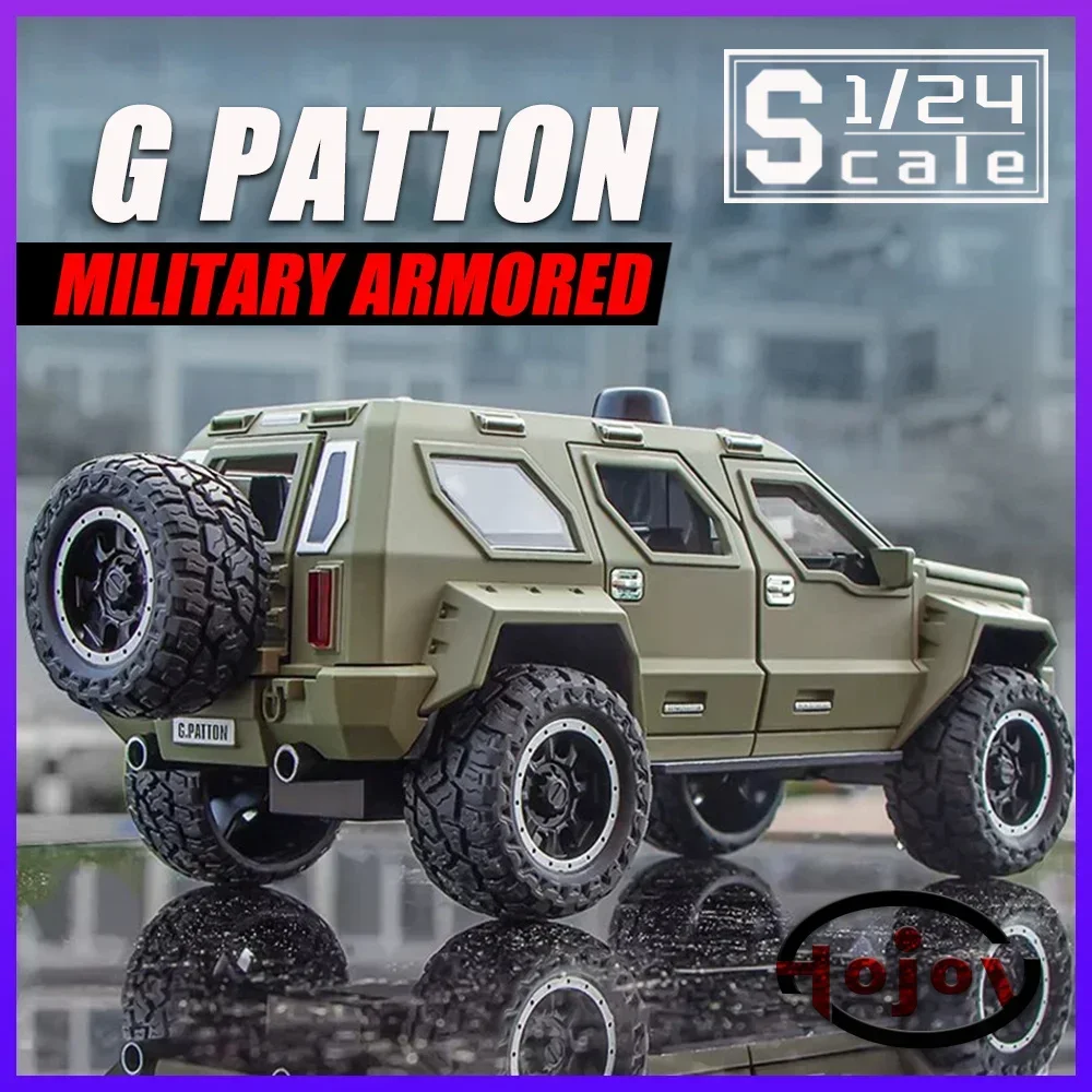 

Scale 1/24 G Patton Military Armored Metal Diecast Alloy Toy Cars Model Trucks For Boys Children Kids Off-road Vehicles Hobbies