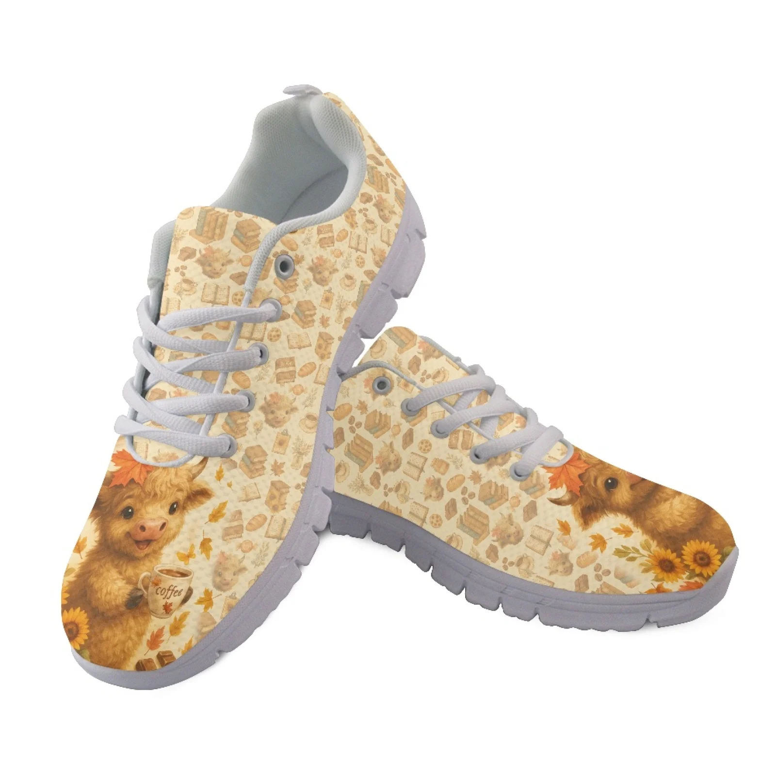 Coloranimal Leaves Mesh & EVA Sole Women Running Walking Shoes Lightweight Running Shoes for Womens New Arrival