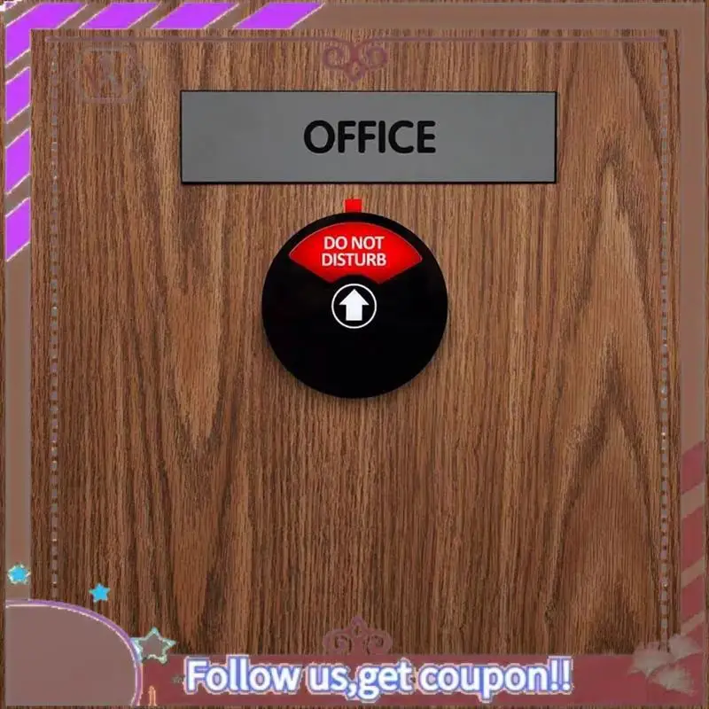 ABBG-4PCS لافتة خصوصية أكريليك، لا تزعج/يرجى التدق/خارج المكتب/في لافتة اجتماع، لافتة باب المكتب (5 بوصة، أسود)