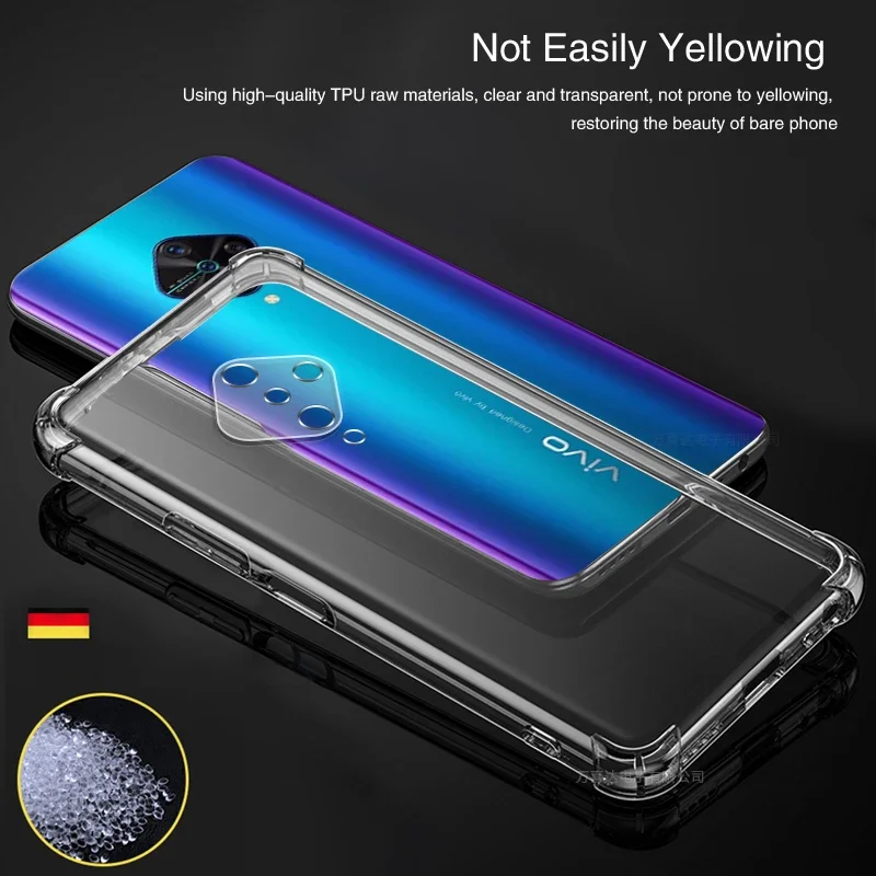 Funda Soft Silicone Luxury Mobile Phone Case for VIVO S1 Pro S1Pro 2018 2019 Airbag Transparent High Qualtiy Original Back Cover