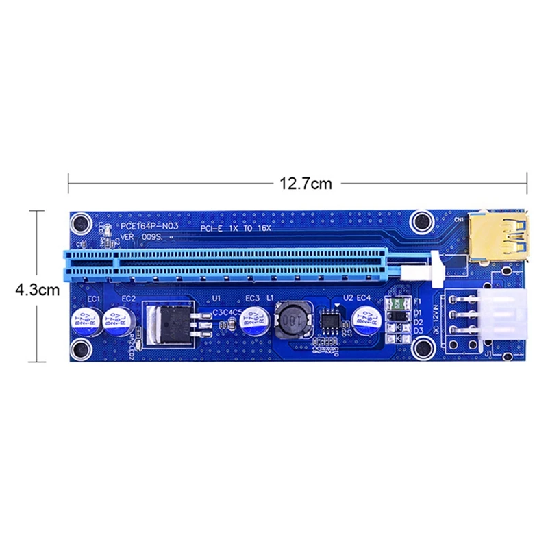 VER009S USB3.0 Pci-E ke Pci kartu adaptor Pci-E 1X sampai 16X kabel ekstensi kartu gambar kartu adaptor penambangan Bitcoin