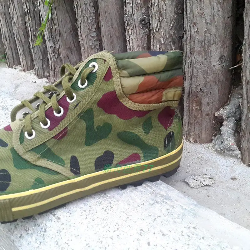 Men's and Women's Canvas Shoes Training Antiskid Shoe Wear-Resistant Rubber Shoes Army