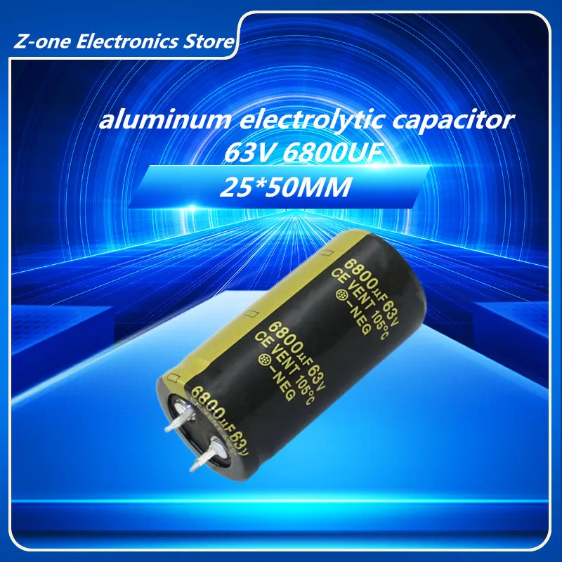 

2-5pcs Audio Electrolytic Capacitor 63V6800UF 25X50MM supercapacitor 63V 6800UF electrolytic capacitor for filter amplifier