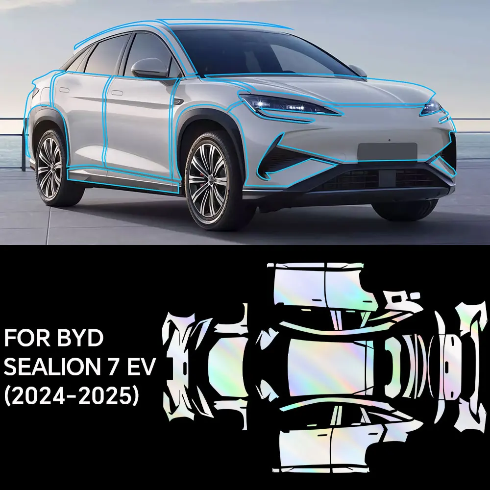 

8.5mil For BYD Sealion 7 EV 2024 2025 Car Paint Protection Film TPU Pre-cut Anti-scratch Body Repair Transparent Car Accessories
