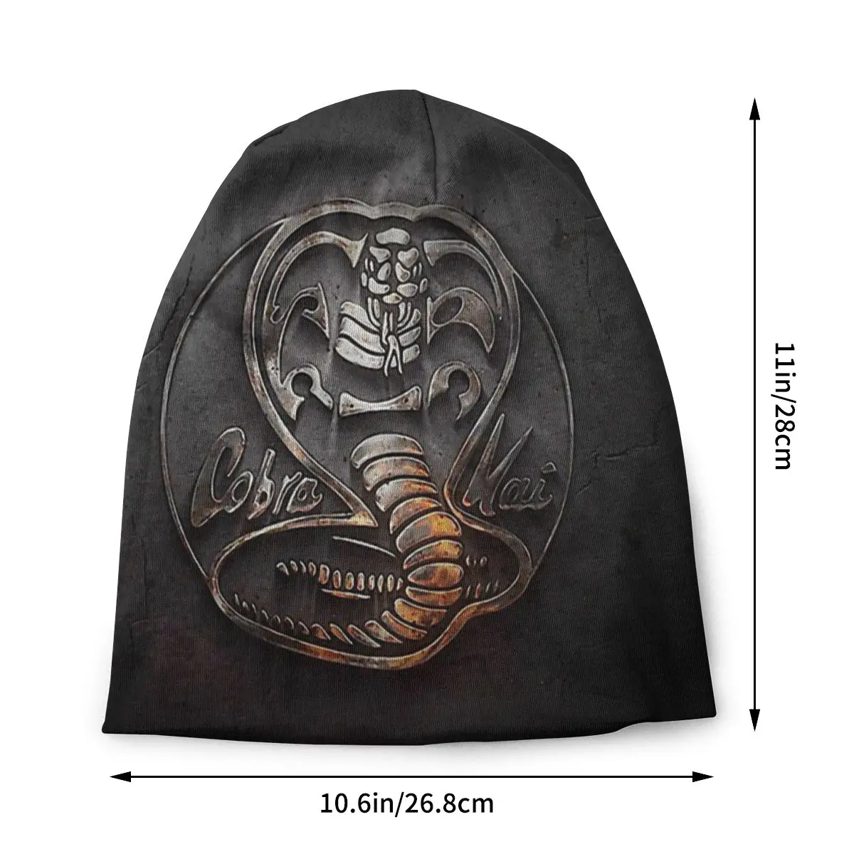 Snake Logo Cobra Kai Autumn Female Warm Beanies Double Used Windproof Bonnet Hats