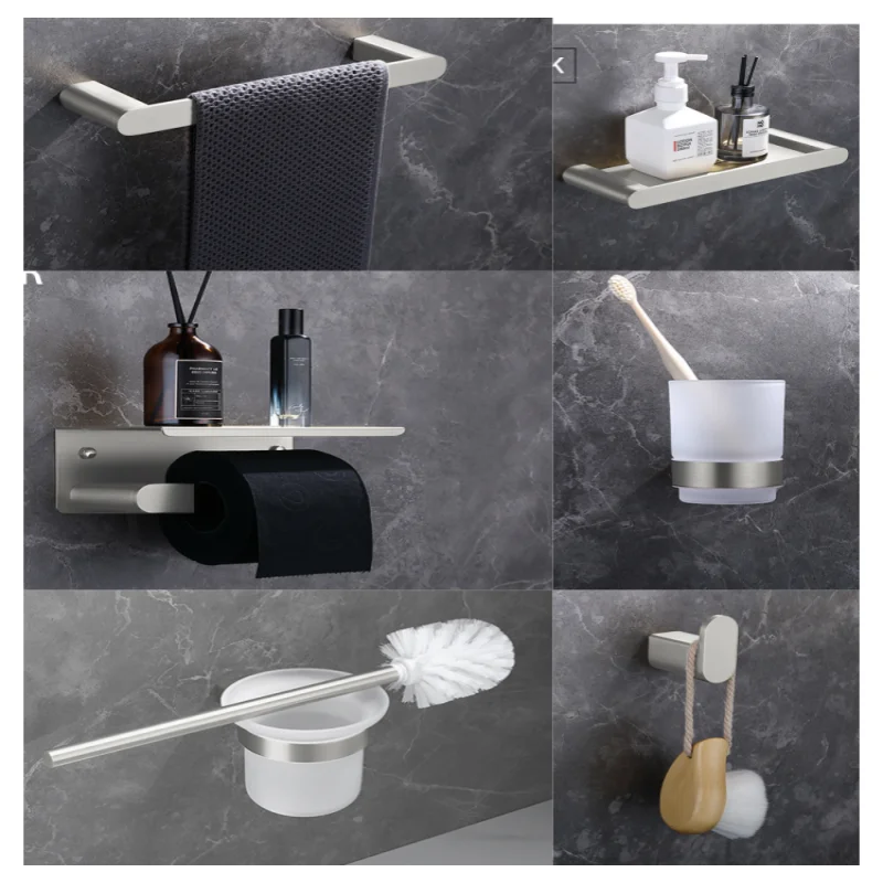 

Stainless Steel Brushed Nickel Hardware toilet accessories Chrome Towel Rack Toilet Paper Holder Towel Bar Bathroom Accessories