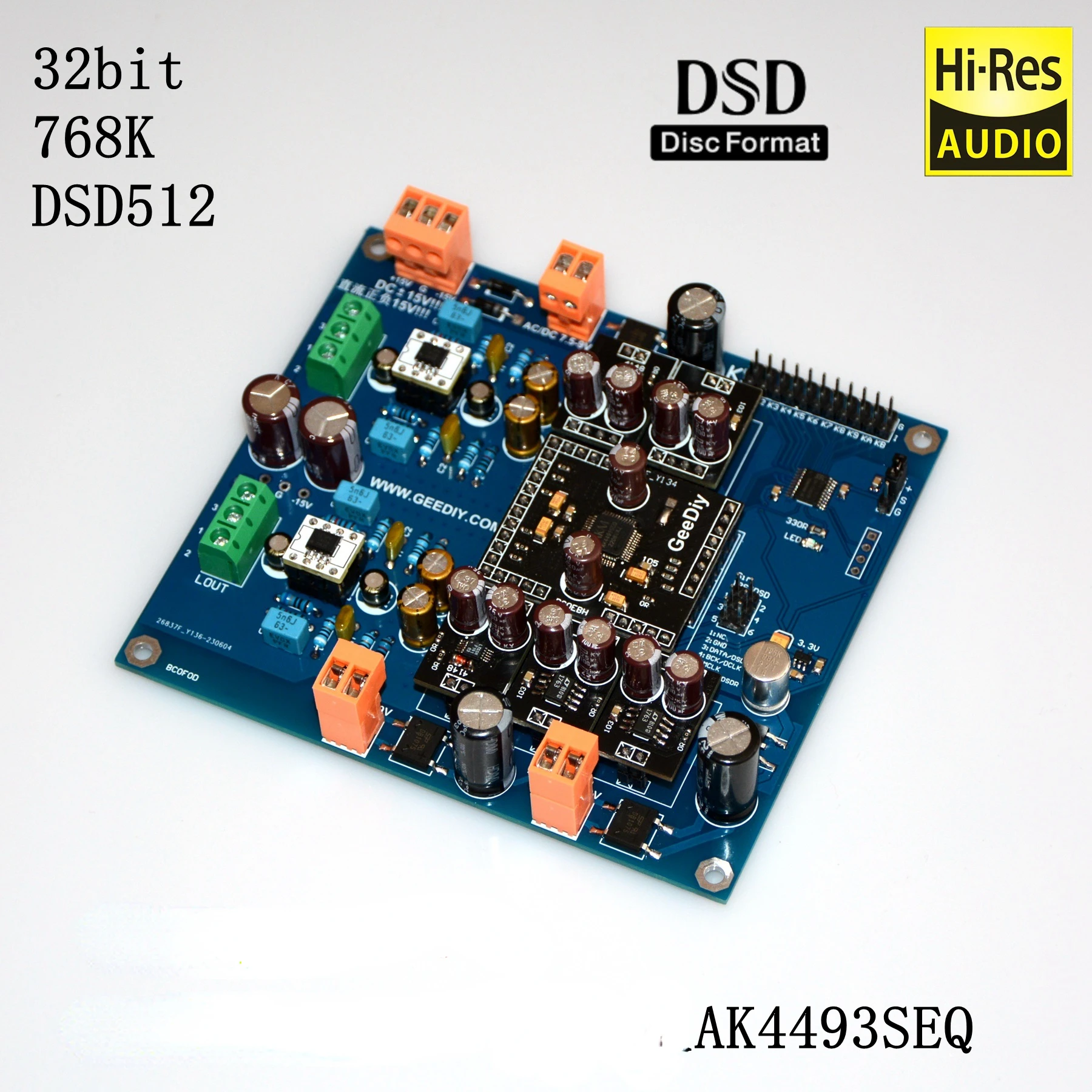 

Nvarcher Balanced Updated AK4493 SEQ I2S/DSD DAC Decoder 32bit 768K DSD512