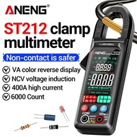 ANENG ST212 Clamp Meter 400A Ammeter 6000 Counts Test 600V Voltmeter Tester VA Color Reverse Hz Capacitance NCV Ohm Tools
