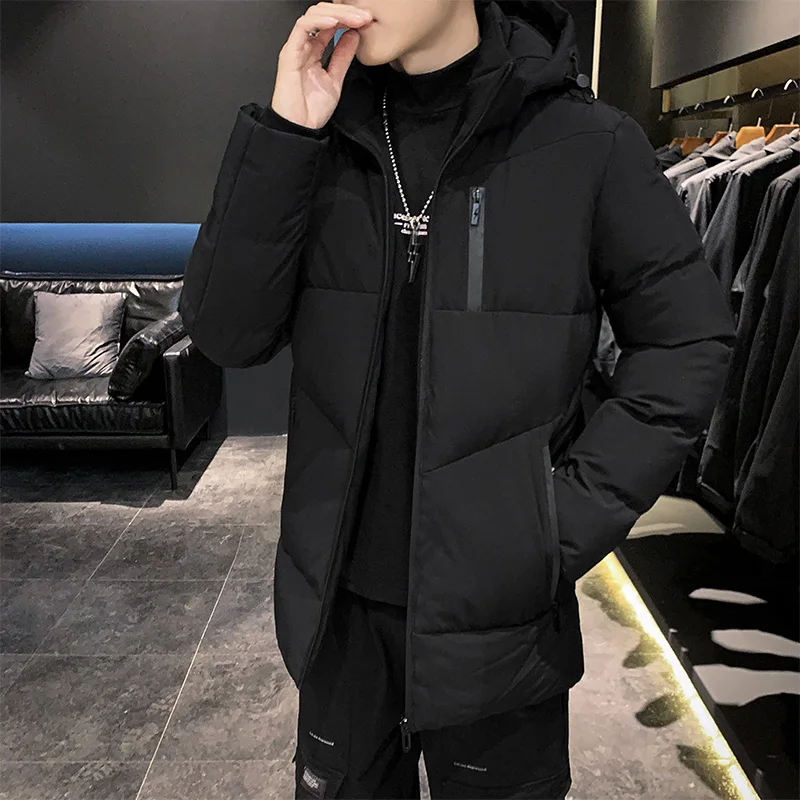 

Men Casual Warm Padded Windbreak Outerwear Winter Parkas Thick Windproof Jacket Men Quality Hooded Cotton Padded Coat Outwear