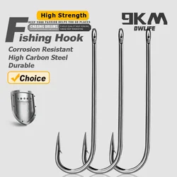 Ami da pesca Ganci con gambo lungo Ami marini con spinato Aberdeen Acciaio ad alto tenore di carbonio Pesca alla carpa Jig Gancio a vite senza fine Attrezzatura da pesca d'acqua dolce