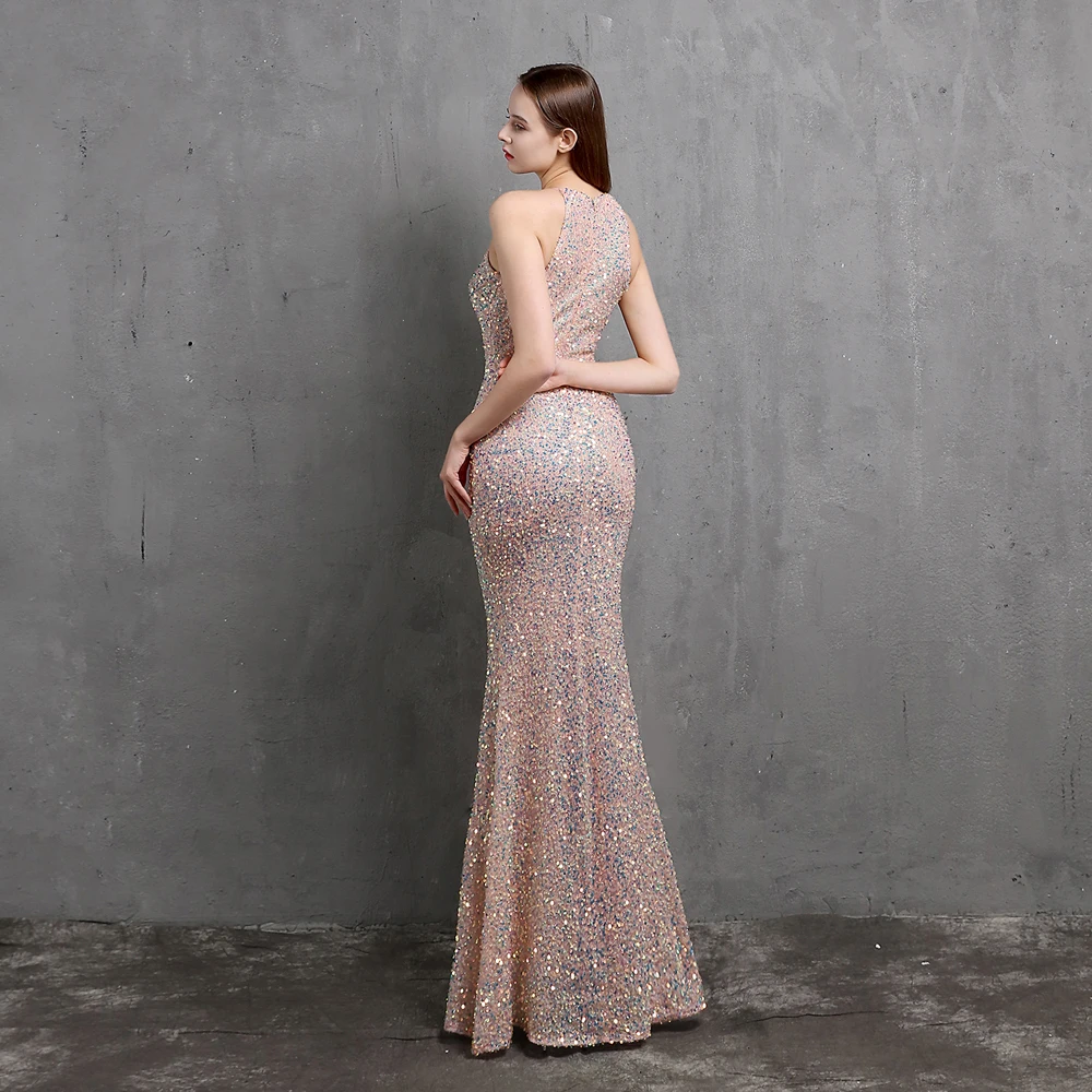 2025 Wit Gouden Zwart Glitter Luxe Prom Maxi Jurken Vrouw 2025 Spelen Halter Jurk Lange Cocktailjurk Voor Vrouwen uitverkoop