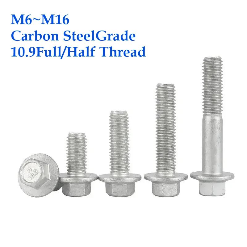 

GB5787 M6 M8 M10 M12 M14 M16 Grade 10.9 Dacromet Carbon Steel Hex Washer Head Bolt Hexagon Head Flange Cap Screw with Serrated
