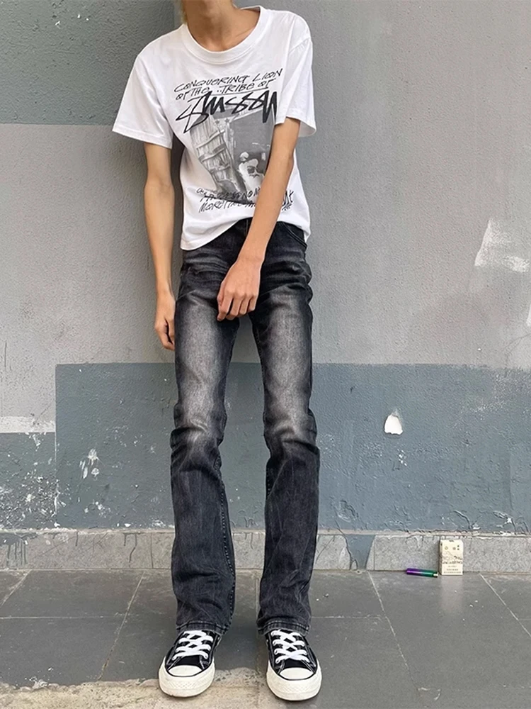 

Мужские джинсы Slim Fit прямого кроя: стильные, в американском стиле, для весеннего сезона, молодежная мода