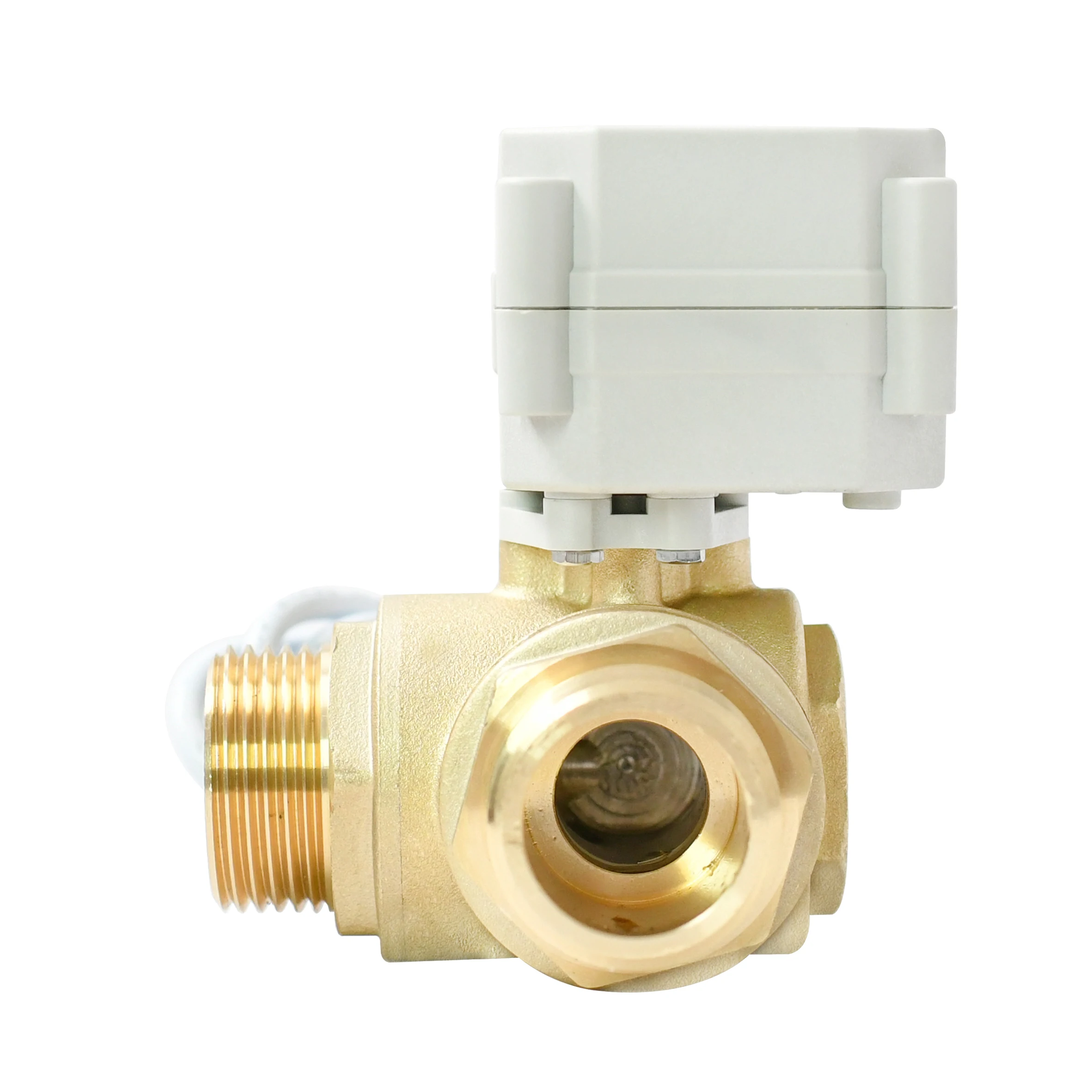 TONHE 1 Inch DN25  Male  Thread 3  Way Brass Horizontal 4-20mA /0-10V Electric Modulating Ball Valve