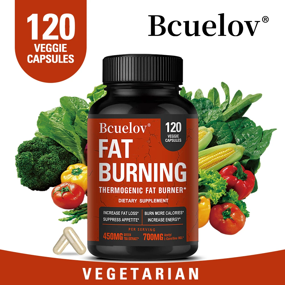 Acetyl-L-Carnitine, Green Tea Extract and Caffeine, Support Fat Burning, Metabolism, Improve Mood, 30/60/120 Capsules