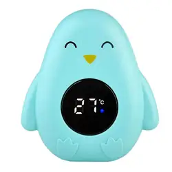 Baby Bath Temperature Meter Cartoon Penguin Shape Floating Digital Temperature Meter with LED Display Tub Supplies for Baby