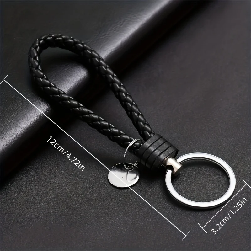 Stylish PU Leather Braided Woven Keychain Bag Pendant - A Perfect Gift for Men and Women!