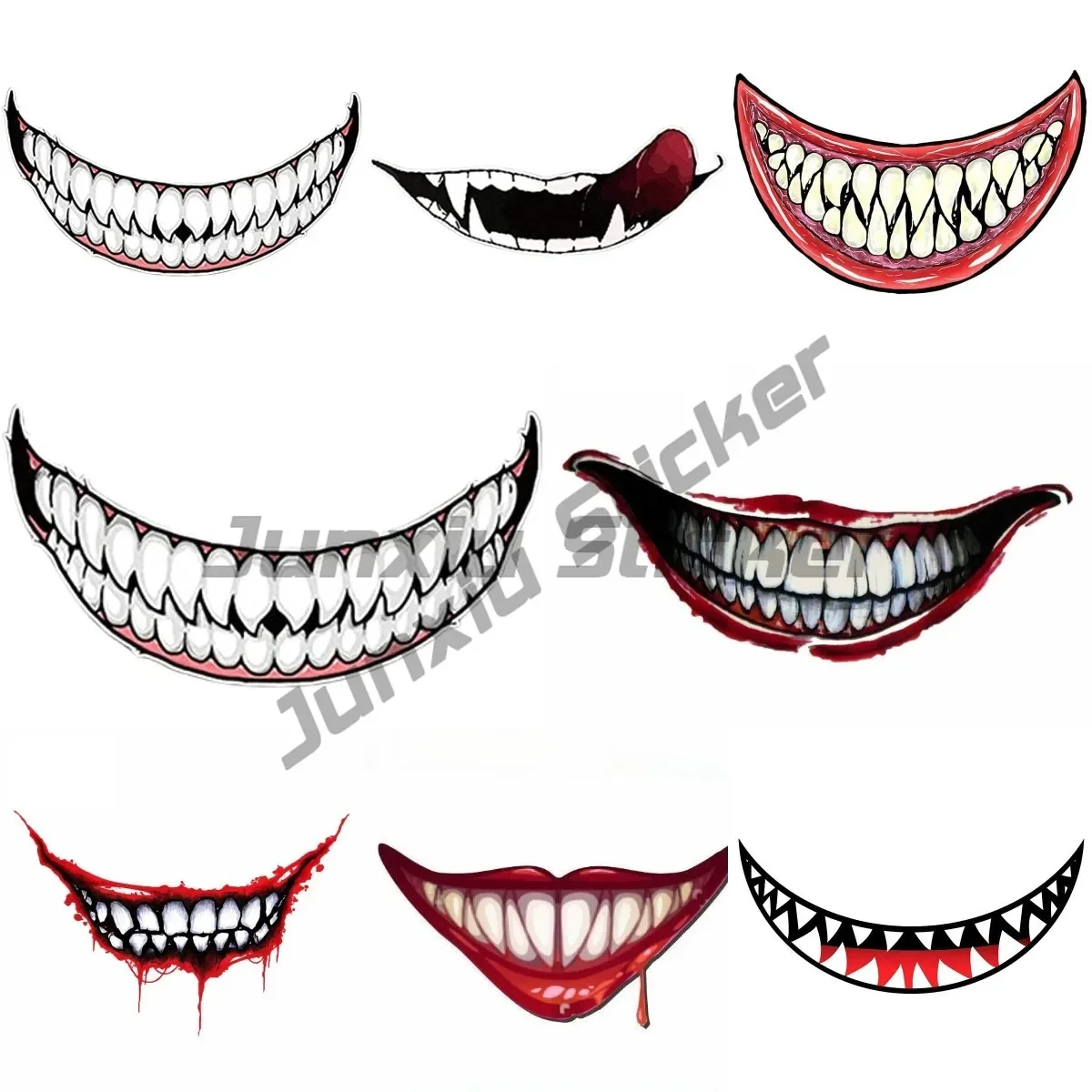 Evil Tooth Mouth and Teeth Sticker ,Car, Bumper , Skate , Bike, Window, Laptop Decor Decals