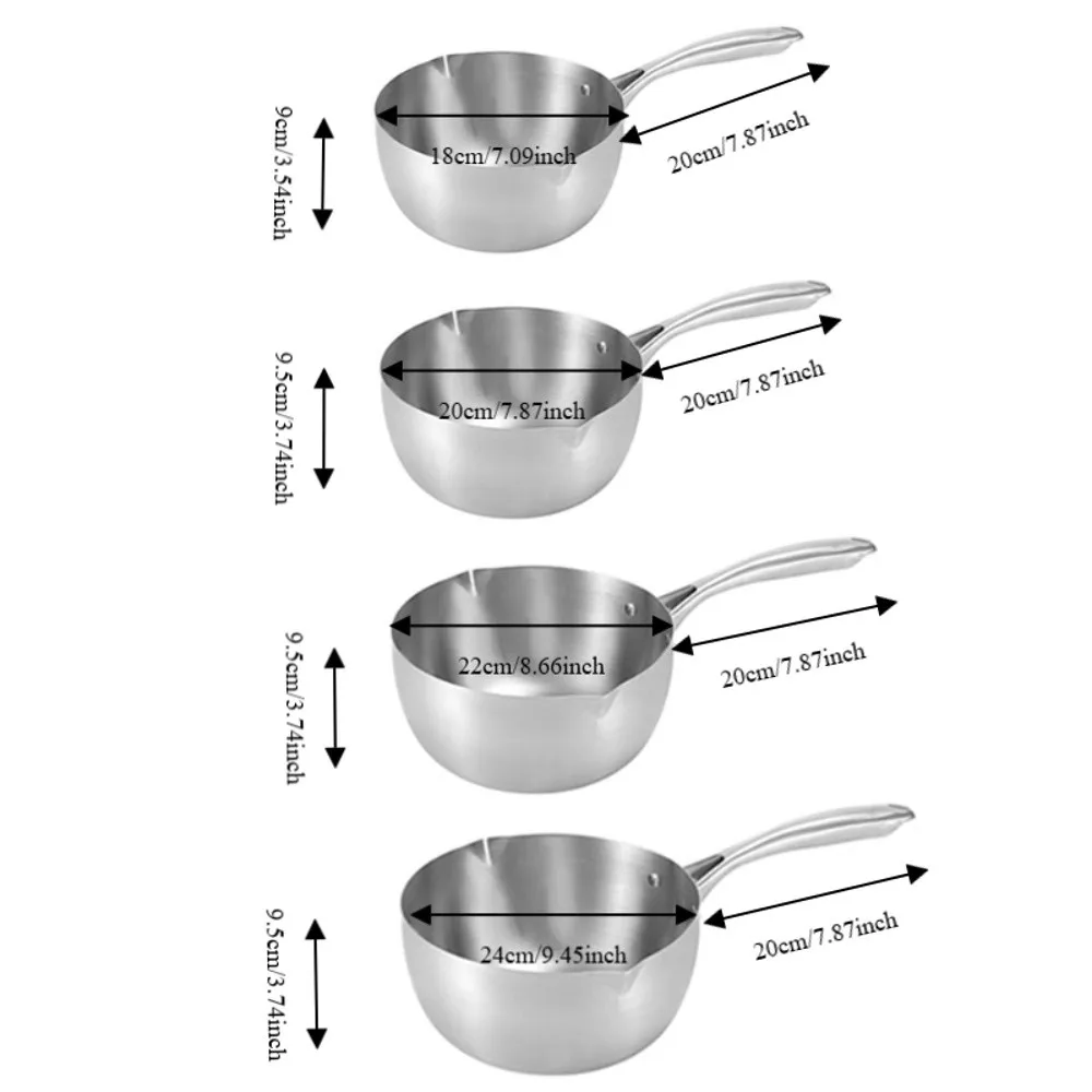 With Glass Lid Stainless Steel Saucepan Flat Bottom with Marking Soup Pot No Coating Fast Heat Stew Pot Induction Cook-top view 6