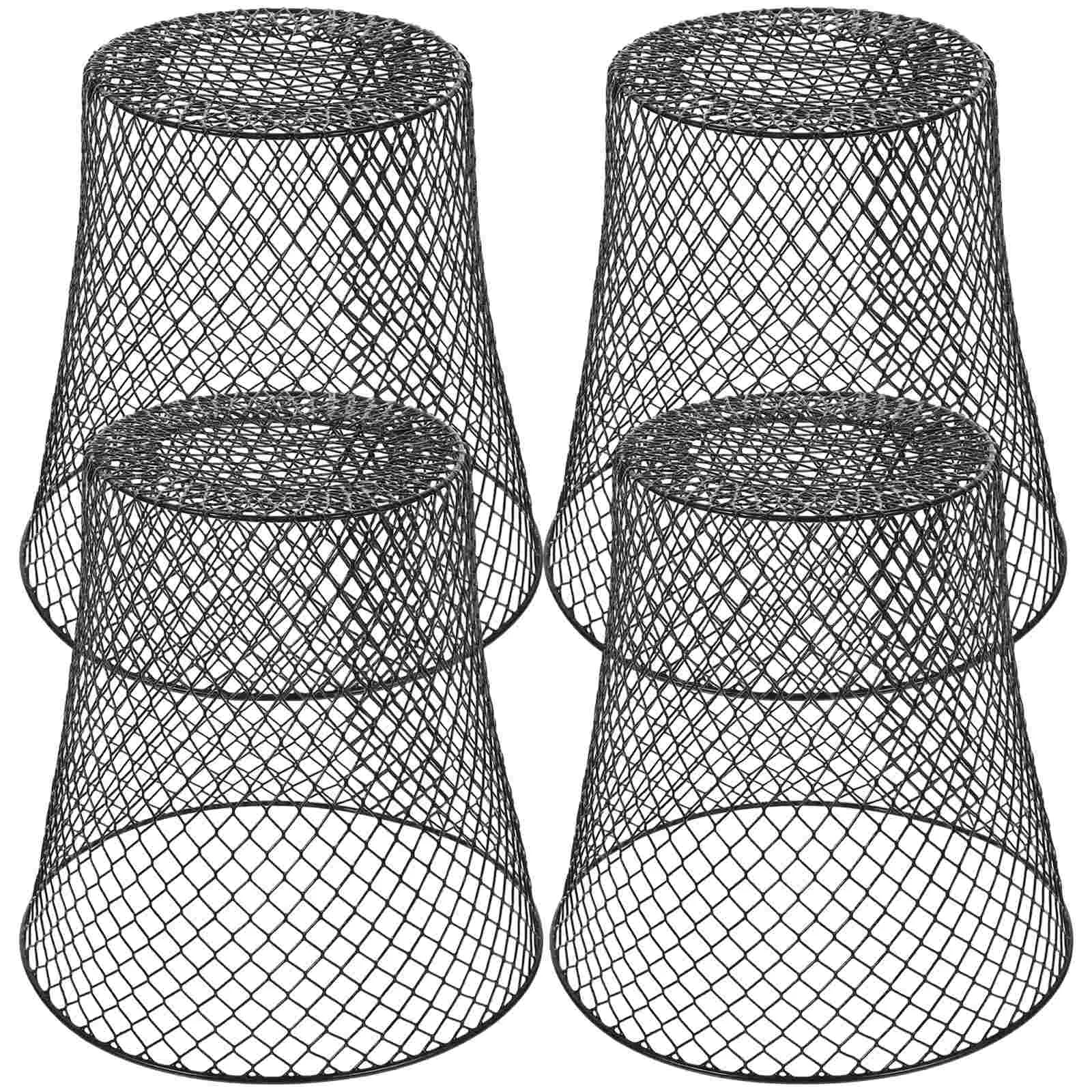 

4 Pcs Iron Plant Protection Cover Flowerpot Mesh Designed Reusable Cage Plants Protective Yard Protector Pots Indoor