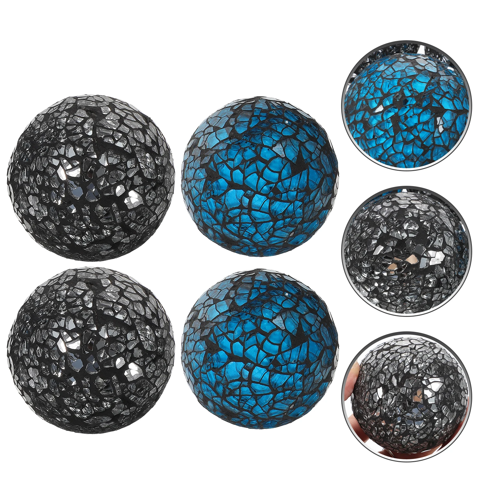 

4 Pcs Mosaic Decorative Ball Home Decoration Accessories Household Spheres Balls Glass Crafts