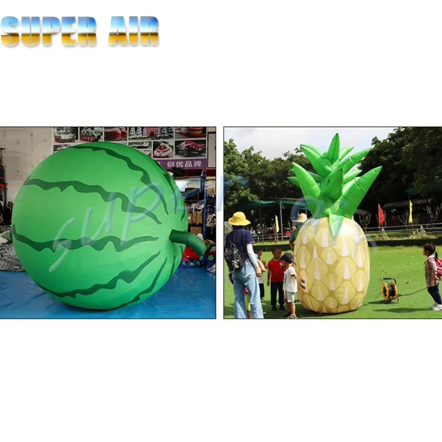 Bonito diseño, modelo de fruta inflable artificial vívida, sandía inflable para decoración de construcción
