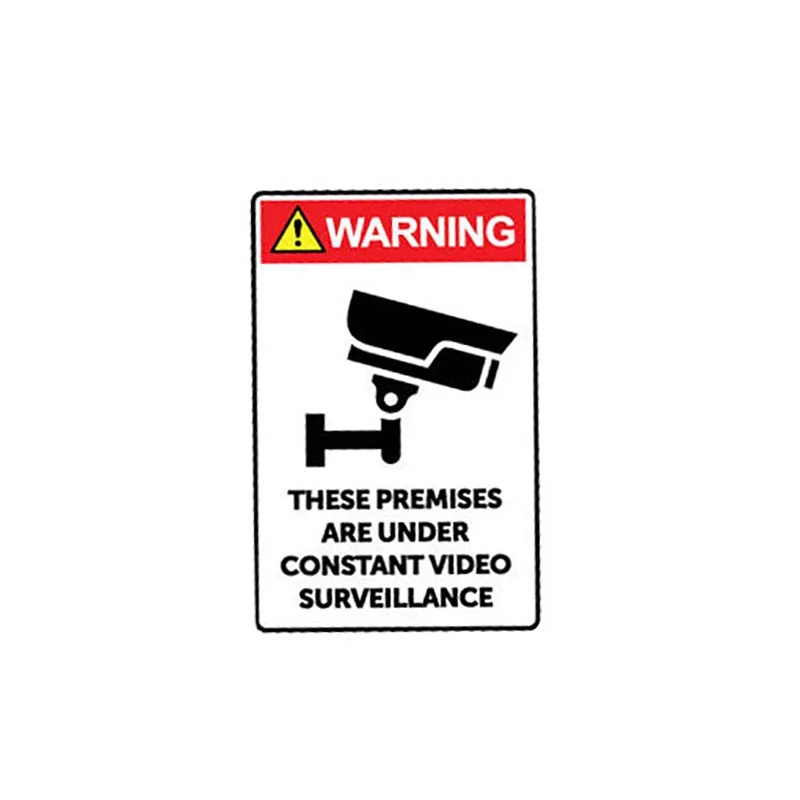 5.6CM*9CM Car Sticker These Premises Are Under Constant Video Surveillance Warning Decal PVC KK Decal Accessories