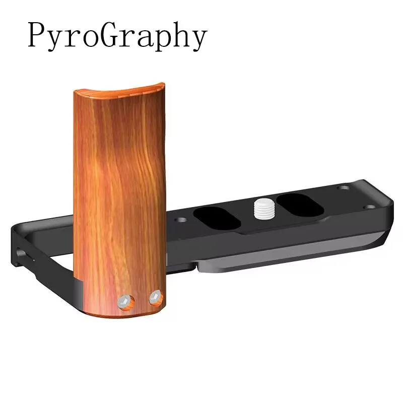 

PyroGraphy ZV-E10 II L-shaped Wooden Handle Grip with 1/4" Thread Hole Arca Style Quick Release Plate for Sony ZV-E10 II Camera