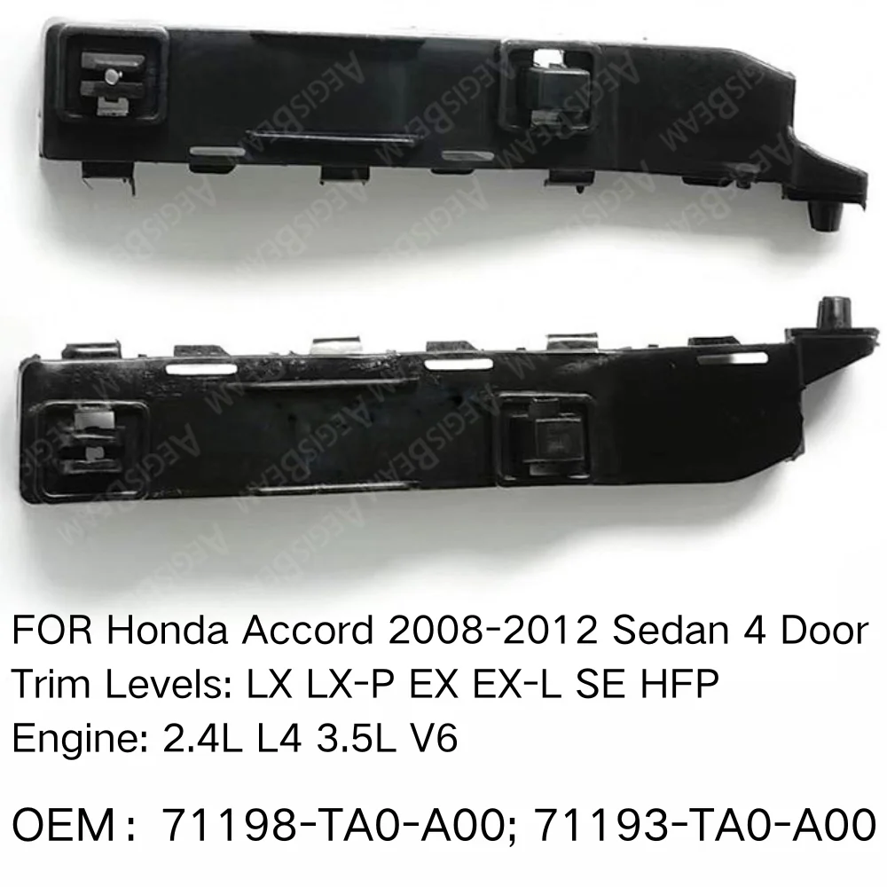 

Front Bumper Retainer Bracket Spacer Support FOR Honda Accord 2008-2012 Sedan 4 Door 71198-TA0-A00 71193-TA0-A00 Car Accessories