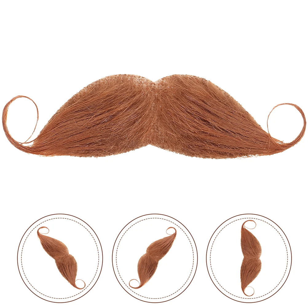 

2pcs Fake Beard Props Realistic Mustache Simulation Brown Masquerade Party Adult Cosplay Costume Accessories Safe Material