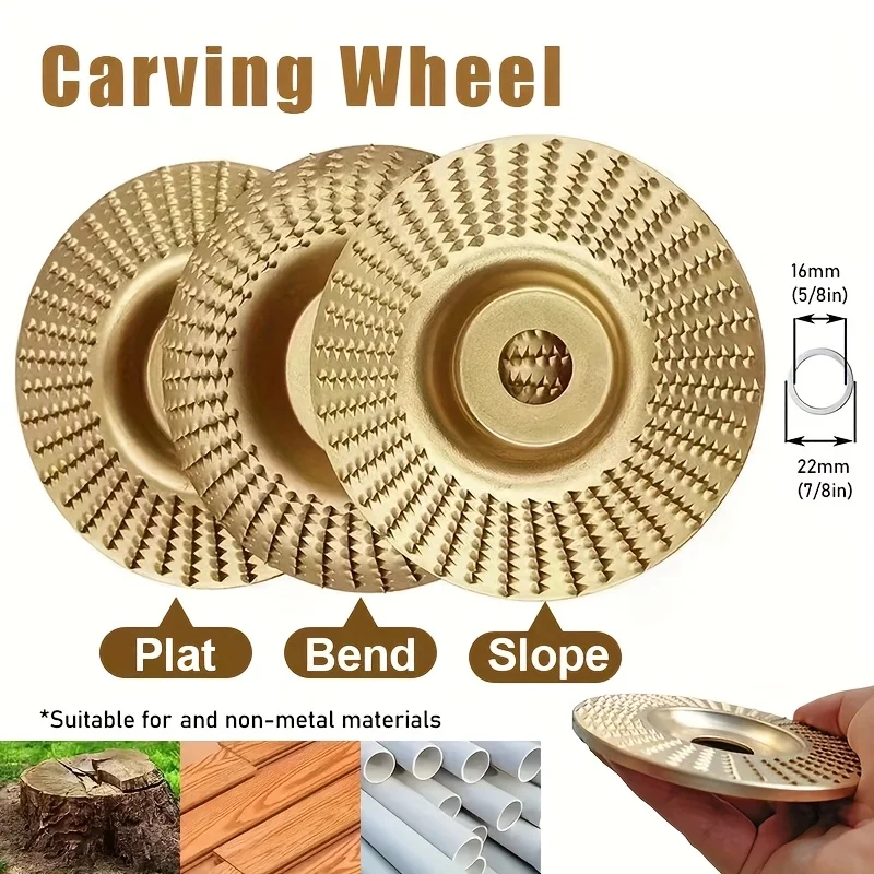 Woodworking Carving Wheel Polishing Wheel Versatile Sanding Disc Shaping Tool Abrasive Disc 22mm Inner Diameter
