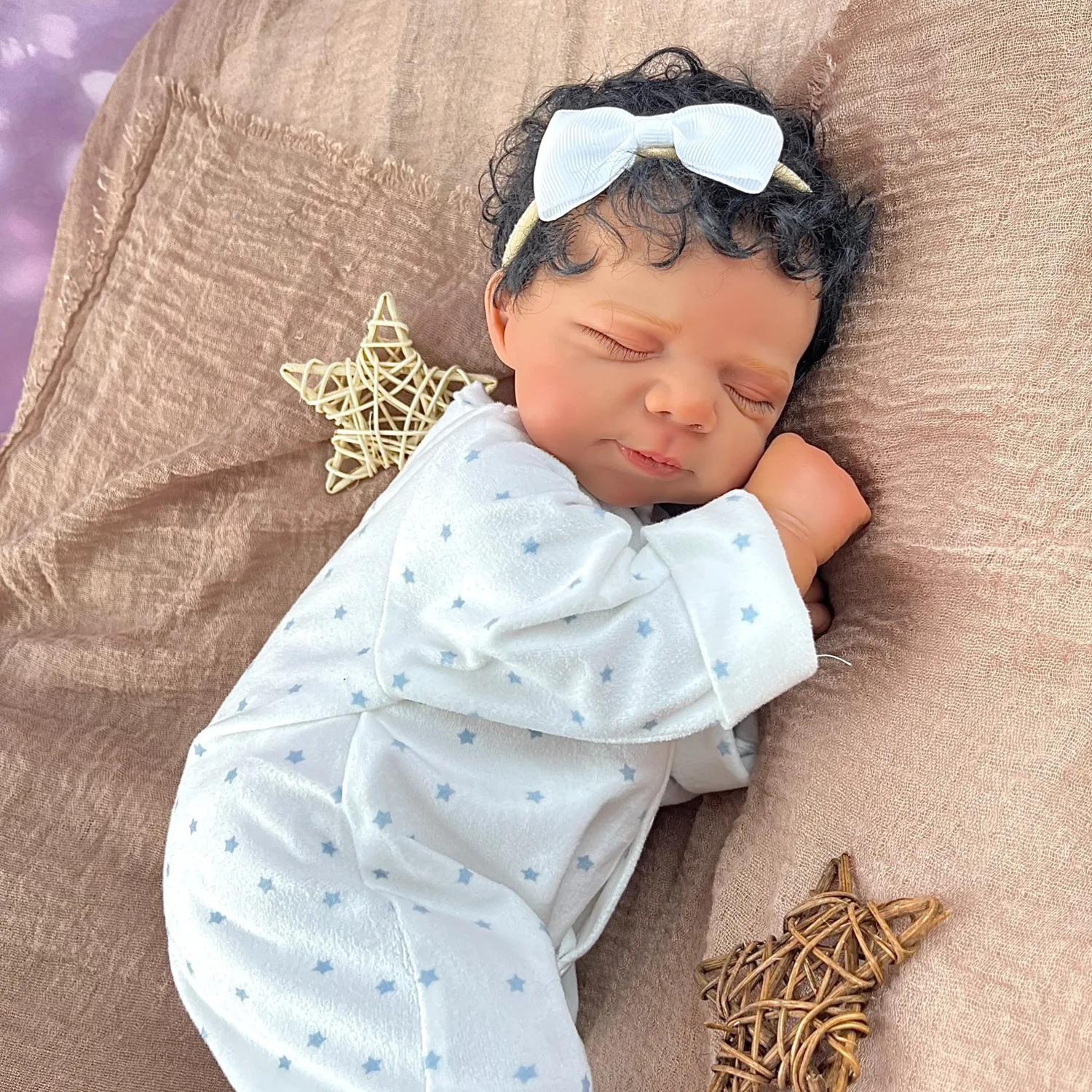 甘いリアルなリボーンドール 45 CM 18インチ 布製ボディ 手作り おしゃれな誕生日プレゼント