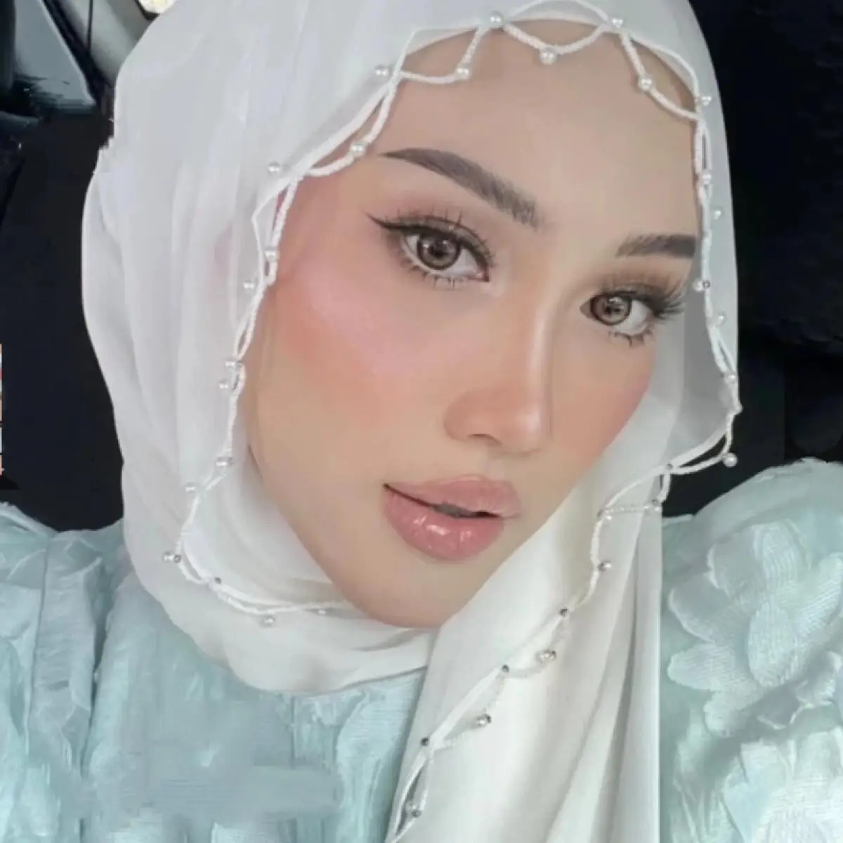 

Hijab Scarf Plain Pearl Chiffon Pashmina Soft Head Wrap for Muslim Women Elegant Lightweight Daily Fashion Headscarf