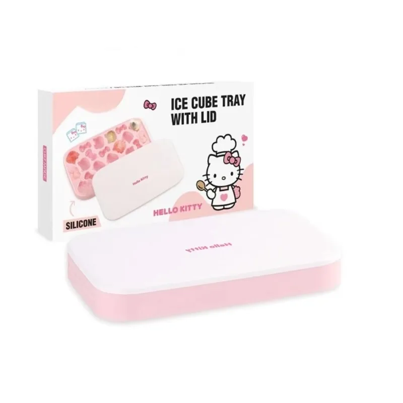 Hello Kitty Cute Home Made Icemaker Sealed with Cover Mini Ice Cube Mold Silicone Ice Grid Furniture Accessories Women Products