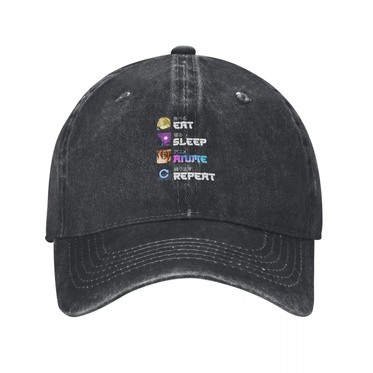 

Eat. Sleep. Anime. Repeat. Baseball Cap designer cap tea Hat Sun Hats For Women Men's