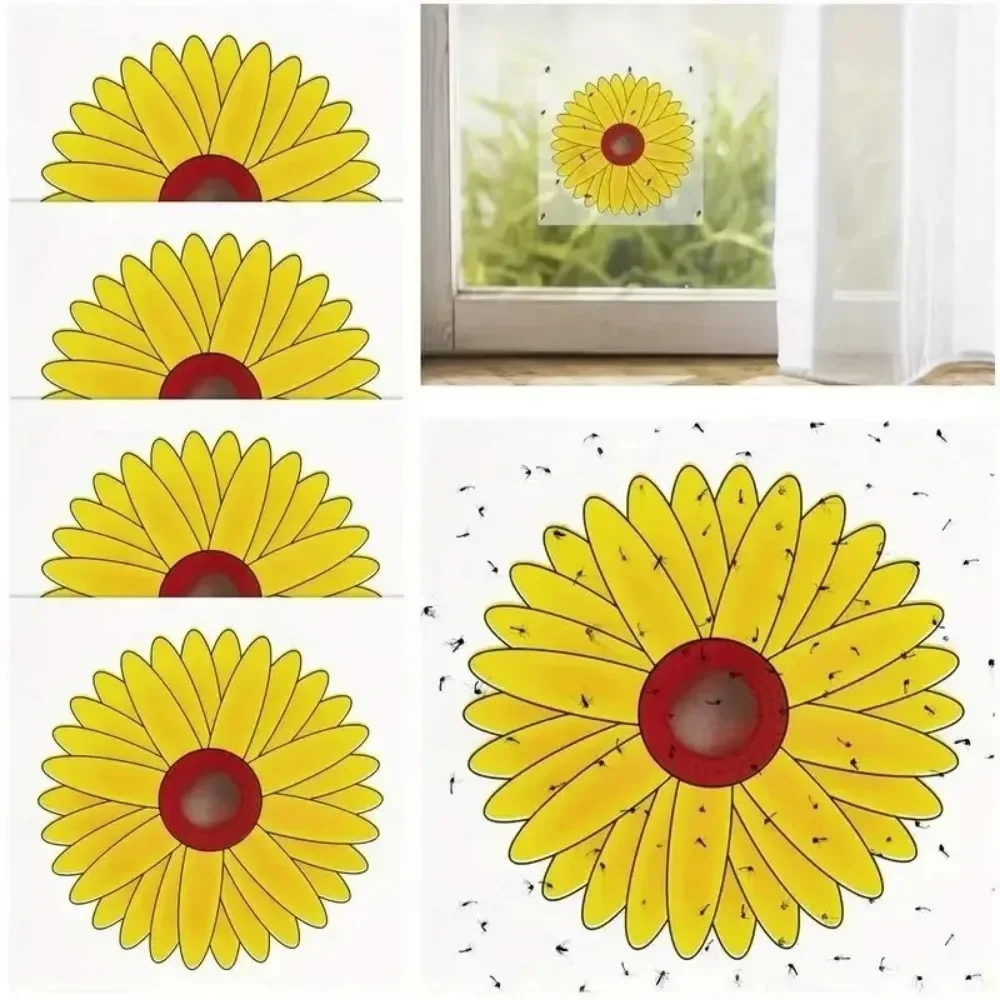 

20pcs Window Fly Traps, Sunflower Fly Stickers,Fly Pest Control,Indoor Kitchen Plants Insect Traps, Strong Fly Glue Board