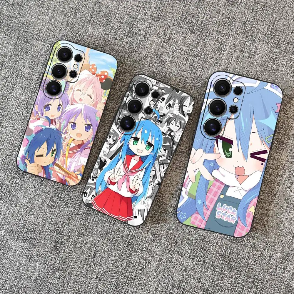 Cartoon Girl L-Lucky S-Star Anime Phone Case For Samsung S 24 Fe 25 Ultra Plus 20 Lite 21 30 22 23 24 22 Ultra 5G Fundas