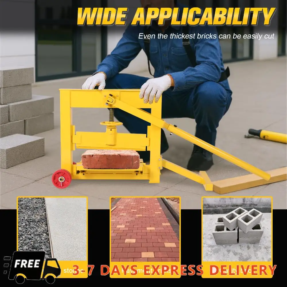 

Manual Paving Block Cutter with Wheels Cutting Width 0-16.5inch Block Brick Cutting Machine Portable for Slotting Granite Marble