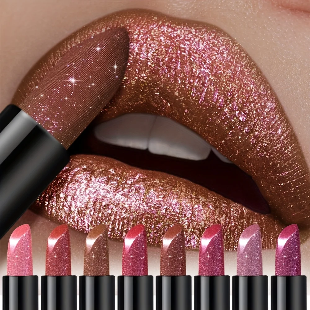 

Pearlescent lipstick, long-lasting, non-transferable, waterproof, pearlescent texture, suitable for everyday wear and parties.
