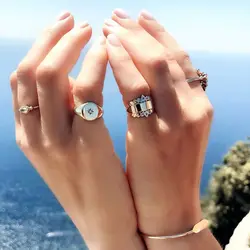 2025 Top Quality Simple Design Delicate Gold Color Zirconia CZ Star Rings For Women Fashion Engagement Wedding Charming Jewelry