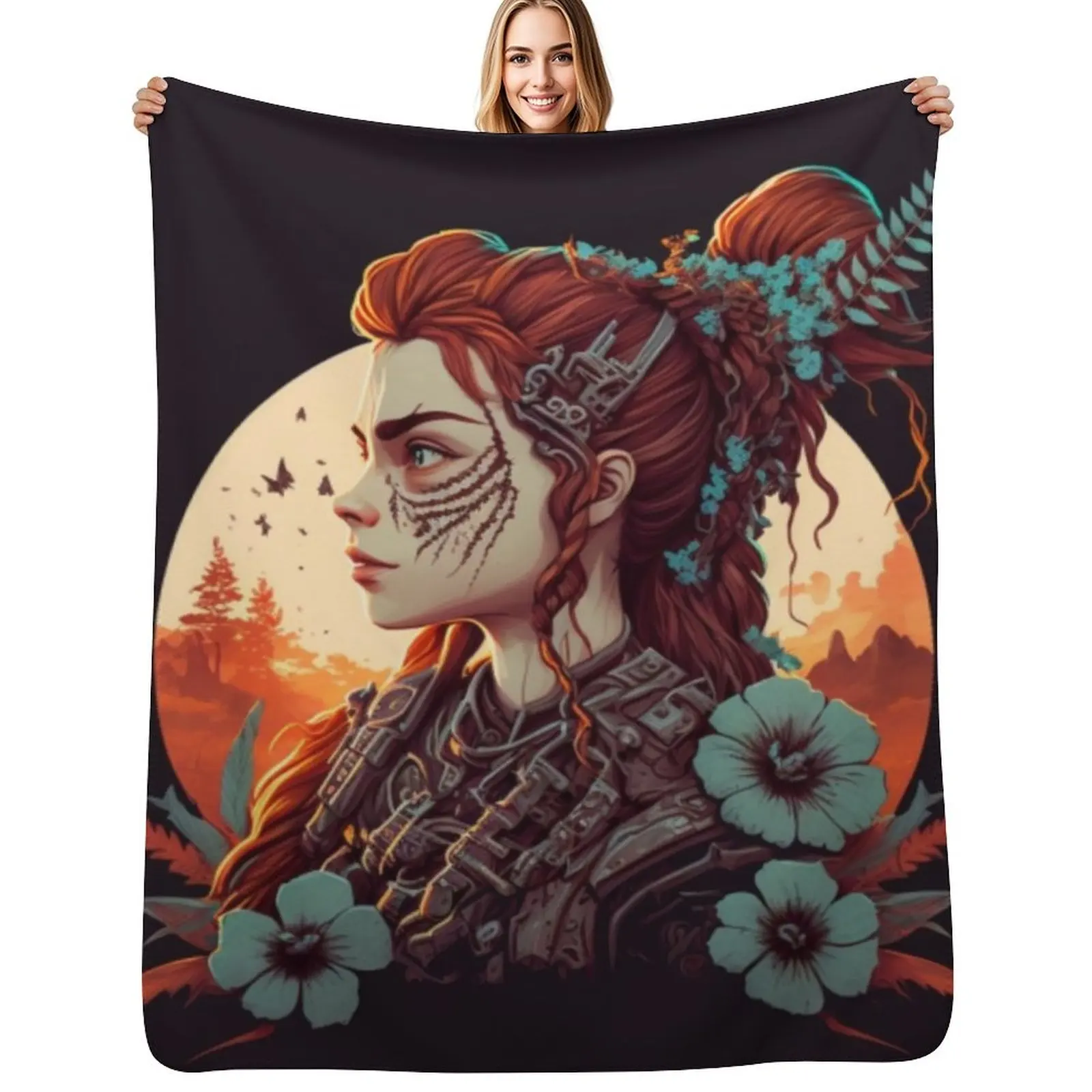 

Horizon zero dawn Aloy Throw Blanket Long Lasting Soft Plush Blanket for Daily Use