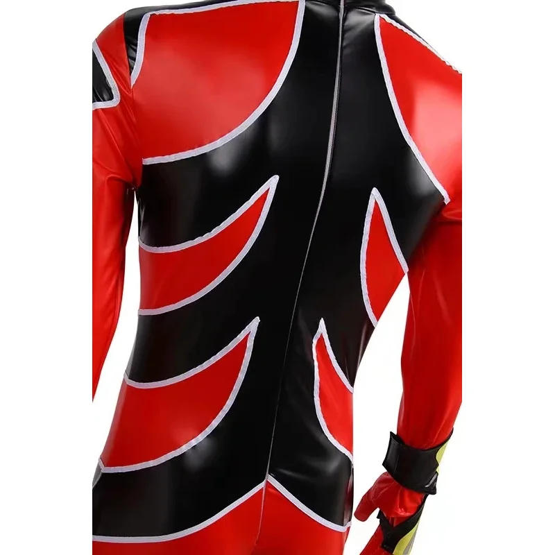 Sentai gekiranger cosplay vermelho juken fury lírio amarelo roxo gou fuukami bodysuits traje personalizado sizea; 2'k, 8;c'